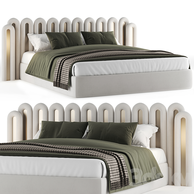 Hommes DEMIZ Bed 3DS Max Model - thumbnail 1