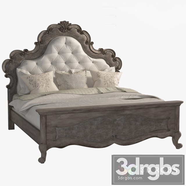 Hooker Auberose Classic Bed 3dsmax Download - thumbnail 1