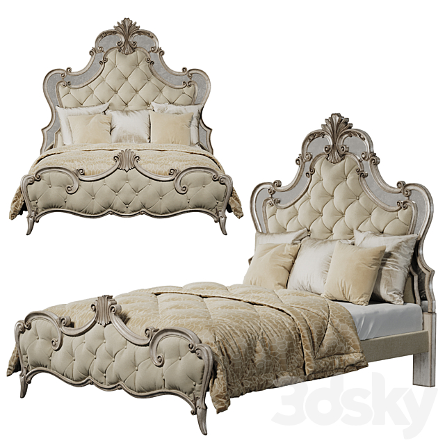 Hooker Furniture Bedroom Sanctuary Queen Upholstered Bed 3DSMax File - thumbnail 1