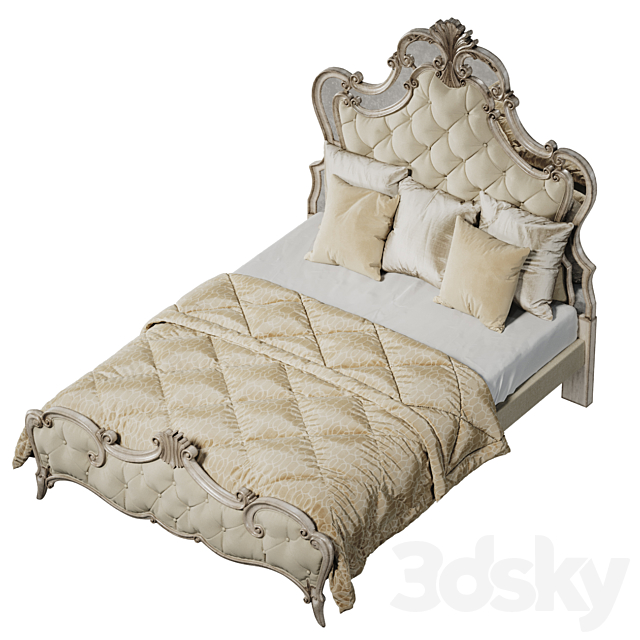 Hooker Furniture Bedroom Sanctuary Queen Upholstered Bed 3DSMax File - thumbnail 3