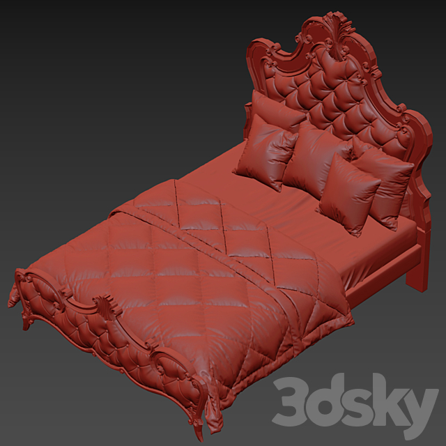 Hooker Furniture Bedroom Sanctuary Queen Upholstered Bed 3DSMax File - thumbnail 4