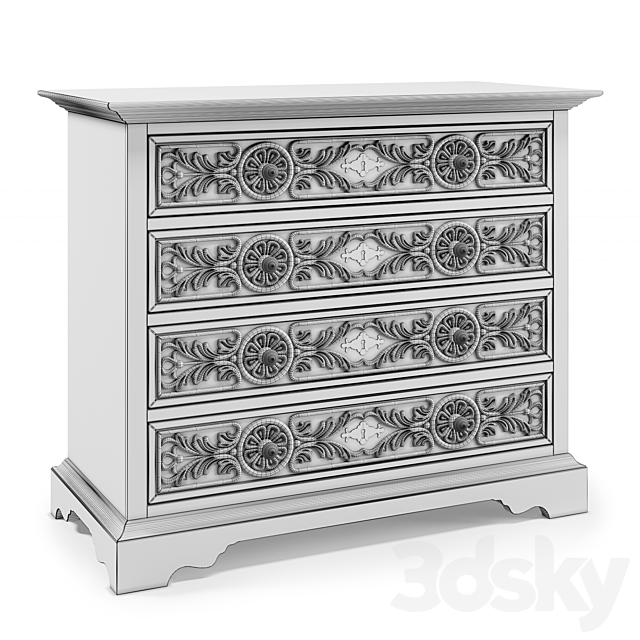 Hooker Furniture: California King Bed & Floresville Bachelors Chest 3DSMax File - thumbnail 3