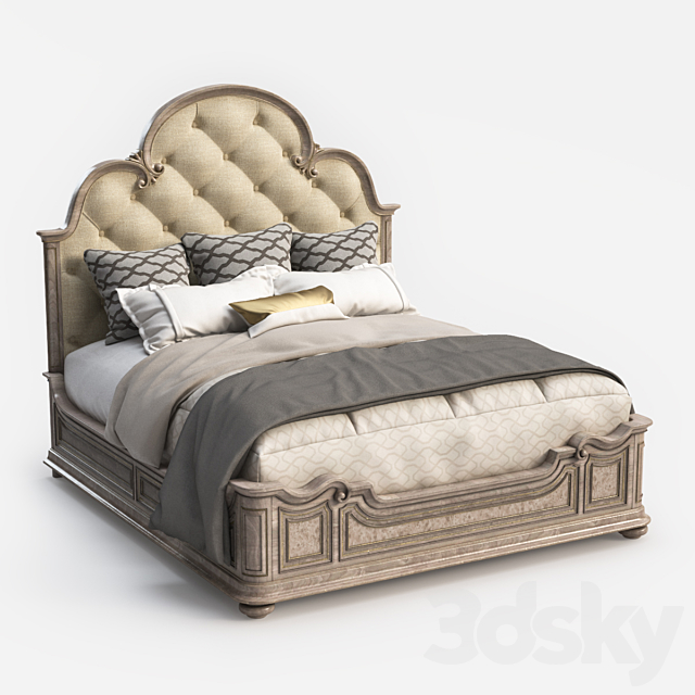 Hooker Furniture King Upholstered Panel Bed 3DSMax File - thumbnail 1