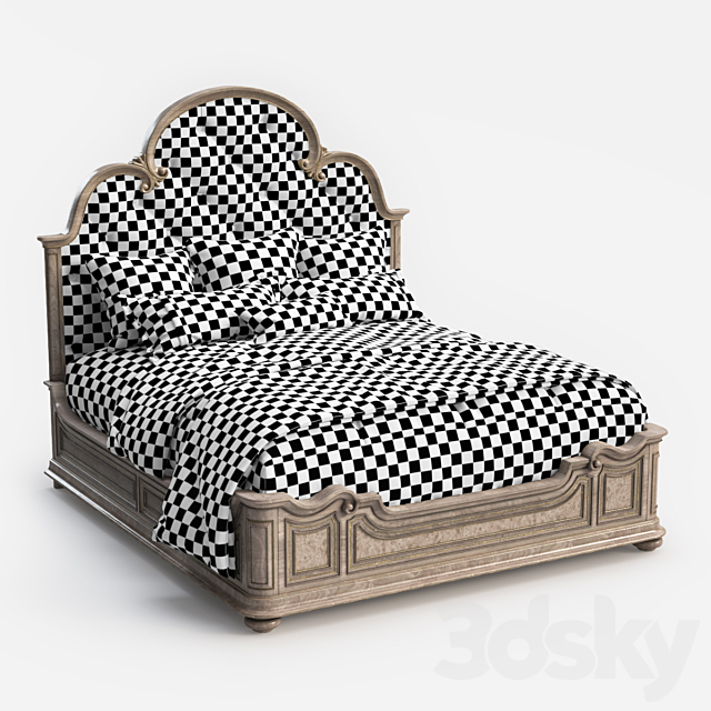 Hooker Furniture King Upholstered Panel Bed 3DSMax File - thumbnail 2