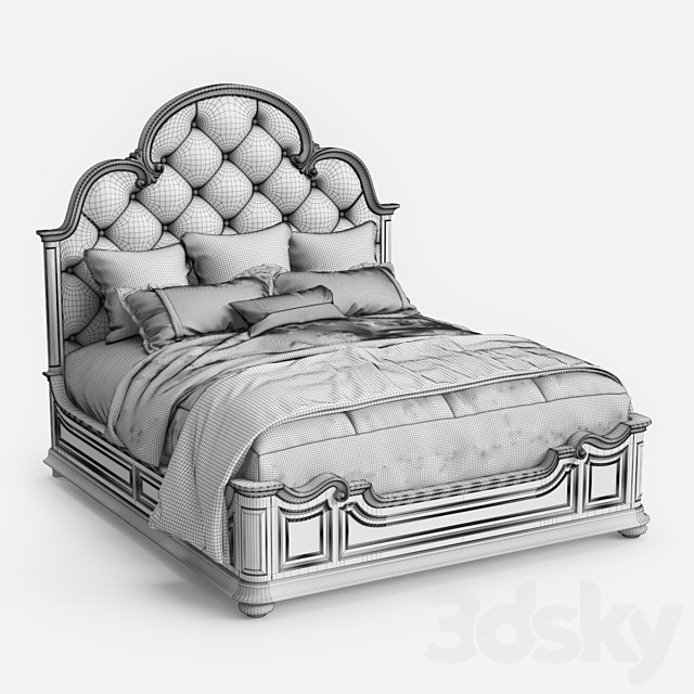 Hooker Furniture King Upholstered Panel Bed 3DSMax File - thumbnail 3