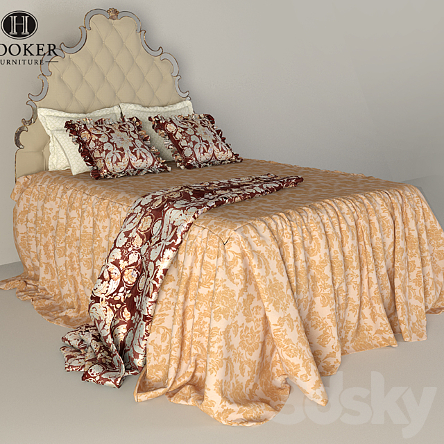 Hookerfurniture_Sanctuary Tufted Bed 5_0 Queen 3ds Max - thumbnail 1