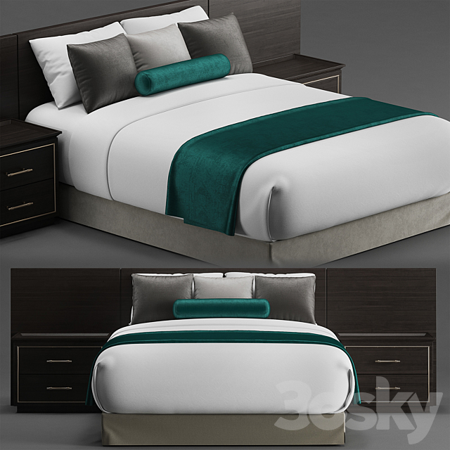 Hotel guest room bed 2 3DSMax File - thumbnail 1