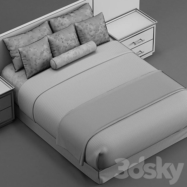 Hotel guest room bed 2 3DSMax File - thumbnail 3