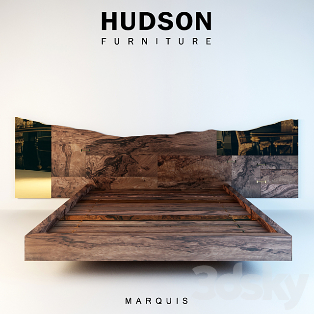 Hudson Furniture bed Marquis 3DS Max Model - thumbnail 2