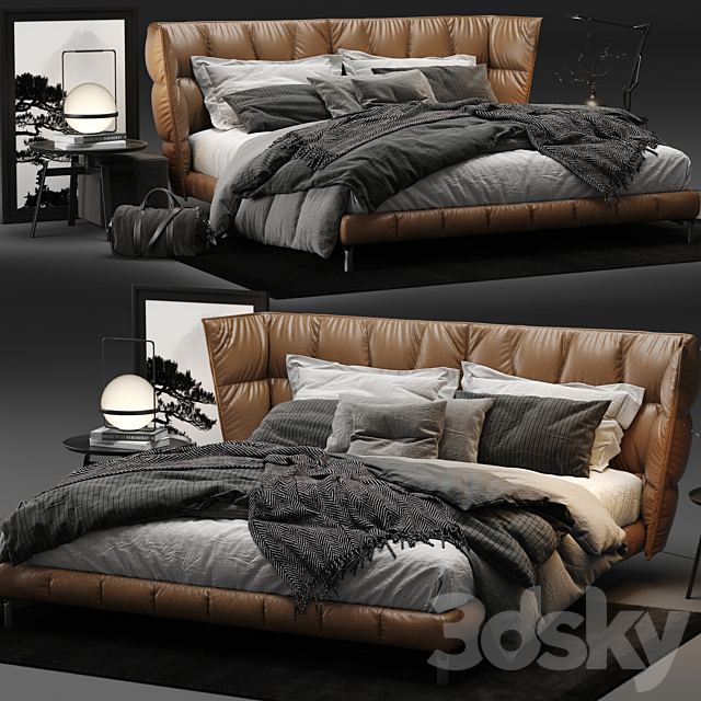 Husk Bed 3DS Max Model - thumbnail 1