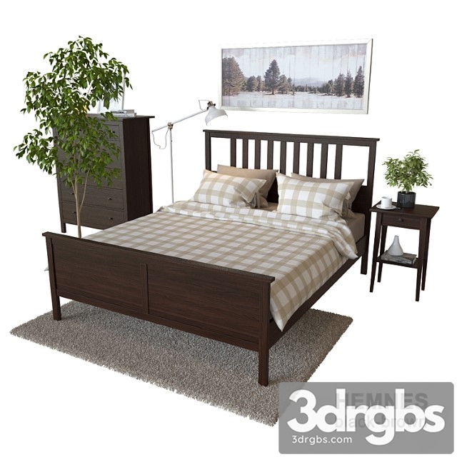 Ikea bed with decor hemnes 2 3dsmax Download - thumbnail 1