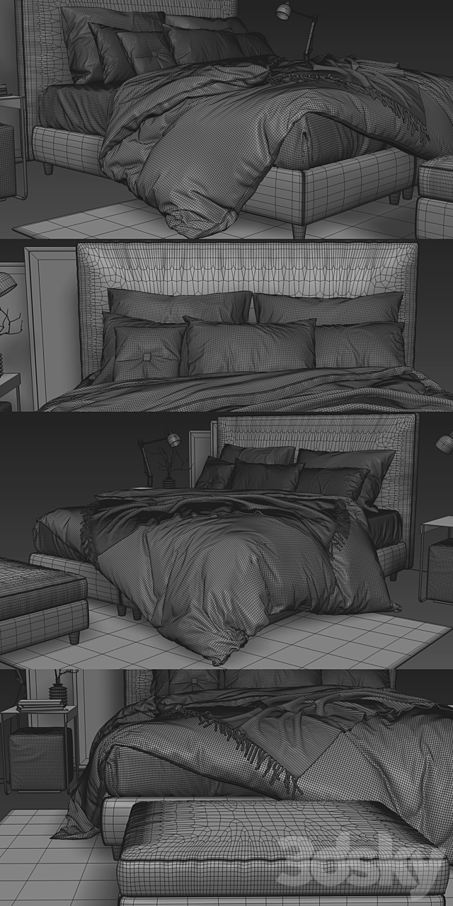 Ikea Dunvik Bed 3DSMax File - thumbnail 3