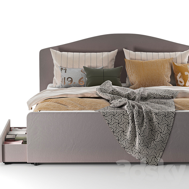 Ikea Hauga Bed Queen set 31 3DS Max Model - thumbnail 2