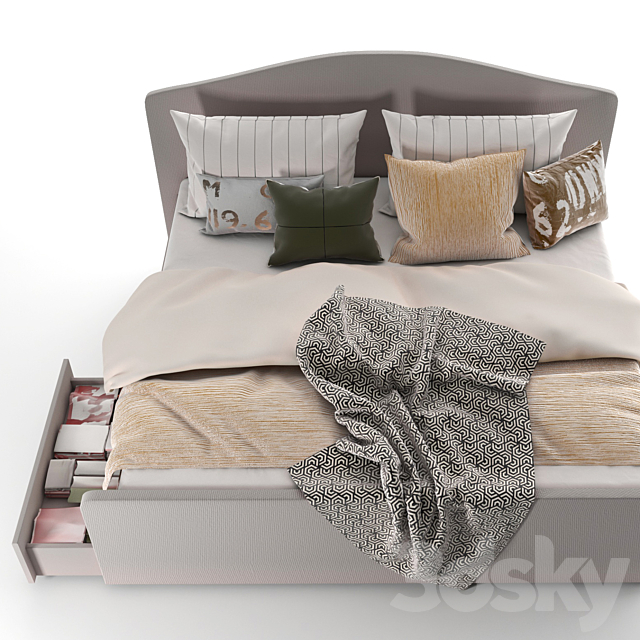 Ikea Hauga Bed Queen set 31 3DS Max Model - thumbnail 4