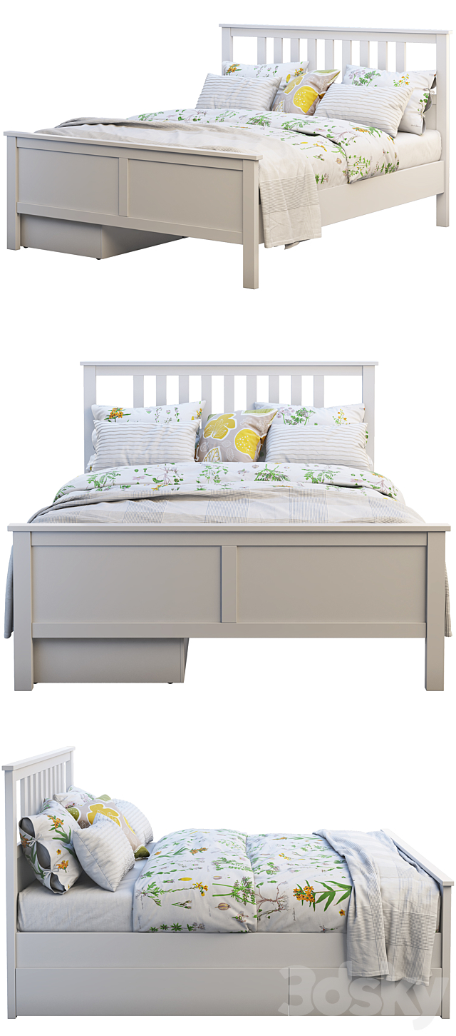 Ikea Hemnes bed 3 3DS Max Model - thumbnail 2