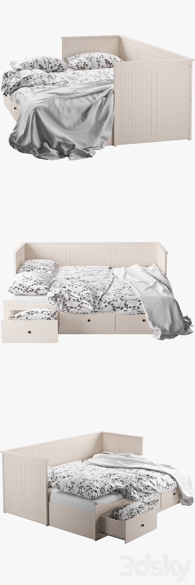 IKEA HEMNES bed_2 3DS Max Model - thumbnail 2