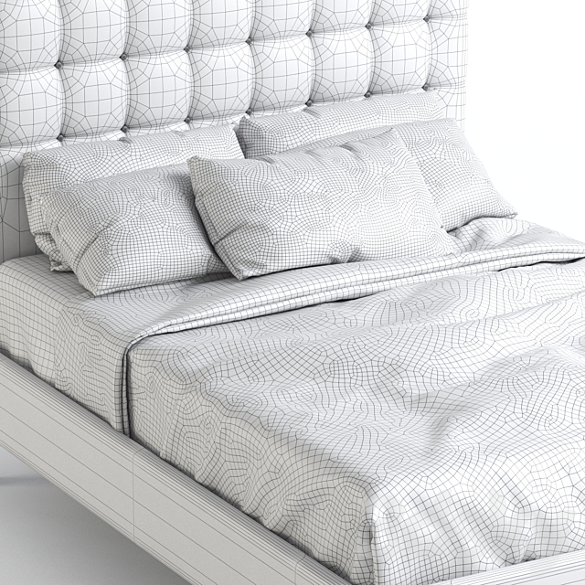 Ikea KVALFJORD Bed frame. Sandbacka dark gray. Luröy. Standard King 3DSMax File - thumbnail 3