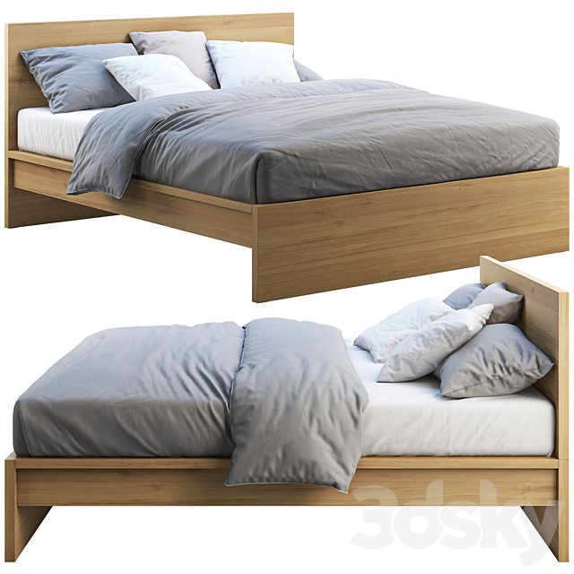 Ikea Malm bed 2 3DS Max Model - thumbnail 2