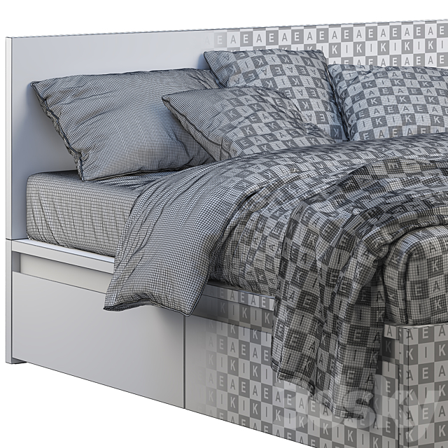 Ikea Malm bed 2 3DS Max Model - thumbnail 3