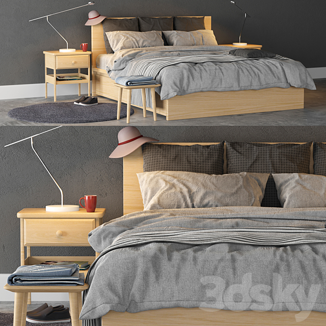 Ikea Malm Bed 3DSMax File - thumbnail 1