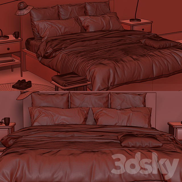 Ikea Malm Bed 3DSMax File - thumbnail 3