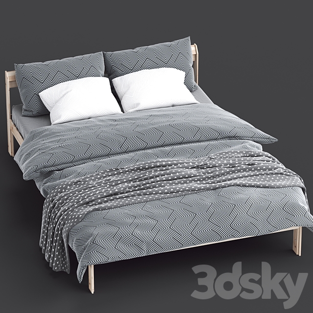 Ikea NEIDEN Bed frame. pine birch. Luröy 3DSMax File - thumbnail 2