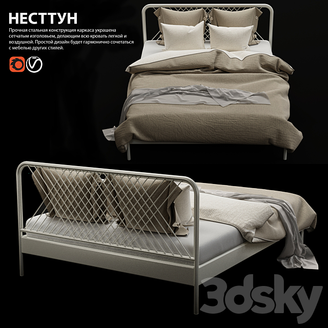 IKEA NESTTUN bed 3DS Max Model - thumbnail 2