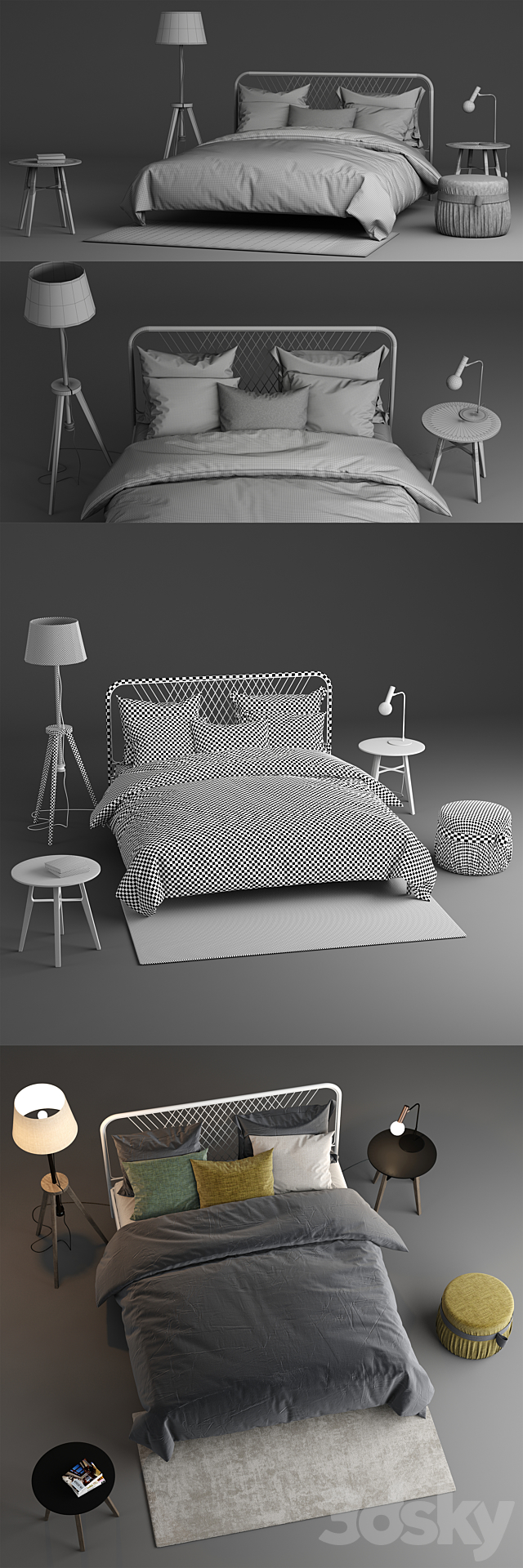 Ikea nesttun bed 3DSMax File - thumbnail 3