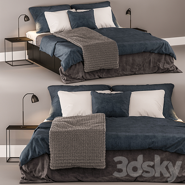 ikea nordli bed double 2 3DSMax File - thumbnail 1