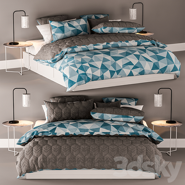 Ikea Nordli bed double 3 3DSMax File - thumbnail 1