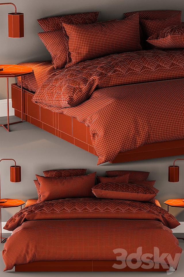 Ikea Nordli bed double 3 3DSMax File - thumbnail 3