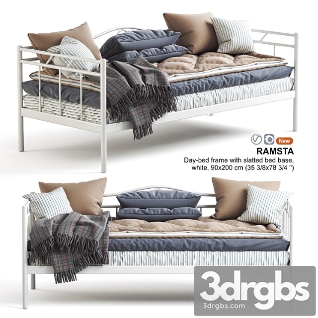 Ikea Ramsta Kushetka Ikea Ramsta Day Bed Couch 3dsmax Download - thumbnail 1