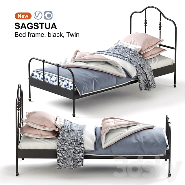 IKEA SAGSTUA Bed 3DSMax File - thumbnail 1