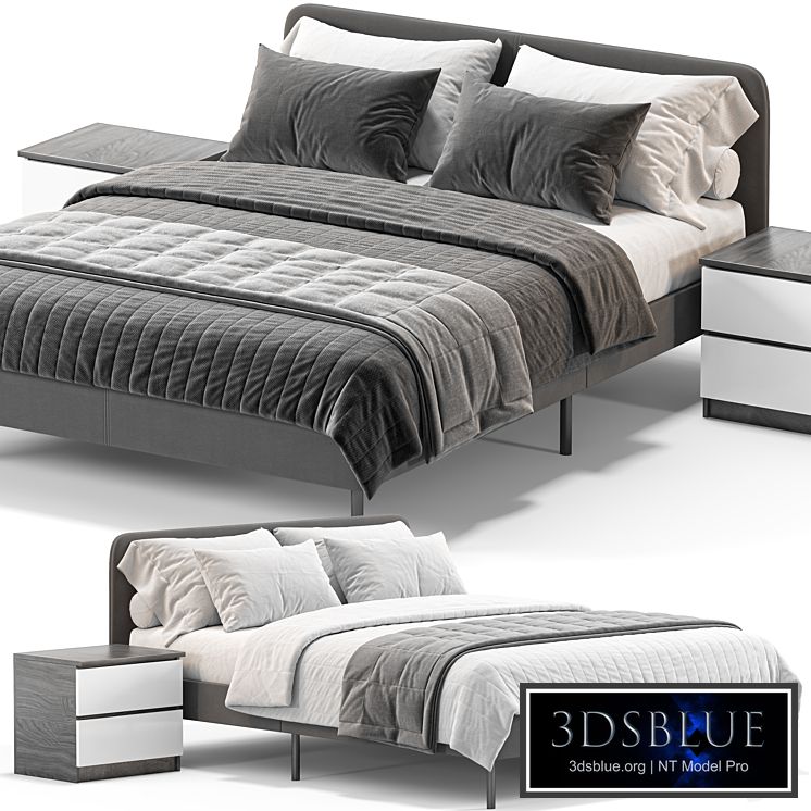 IKEA SLATTUM Double bed 3DS Max - thumbnail 3