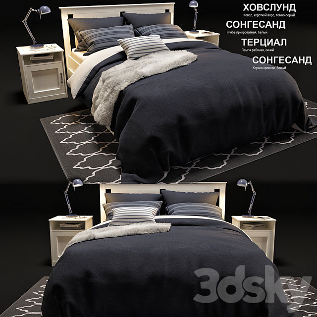 IKEA SONGESAND bed 3DSMax File - thumbnail 1