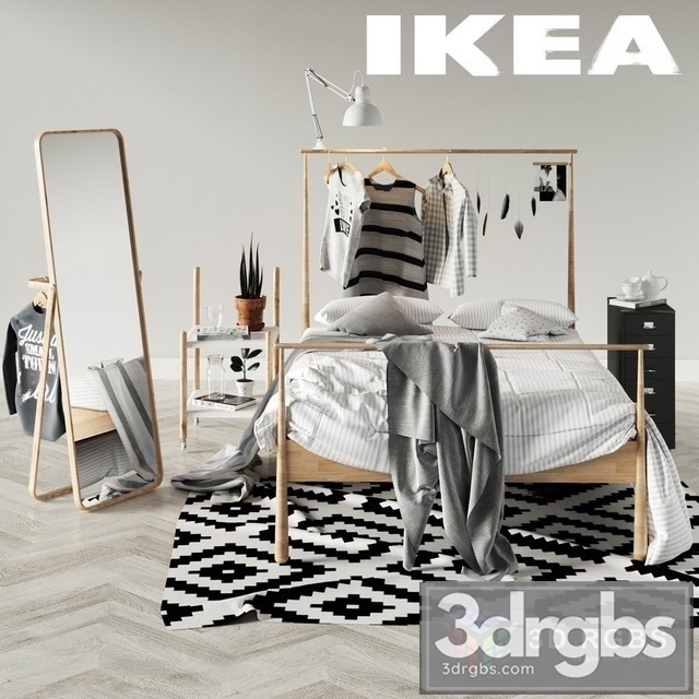 Ikea Tarva Bed Frame 3dsmax Download - thumbnail 1