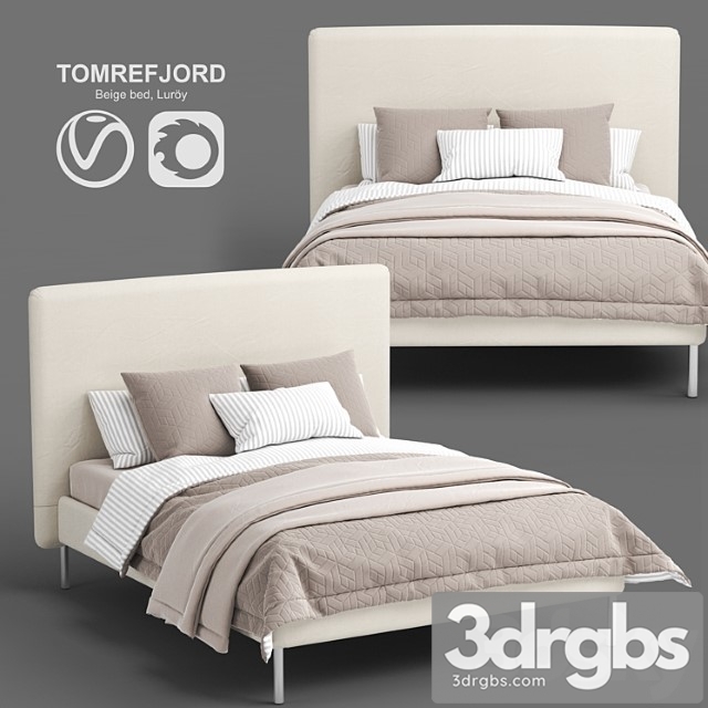 Ikea Tomrefjord Beige Bed Luroy 3dsmax Download - thumbnail 1