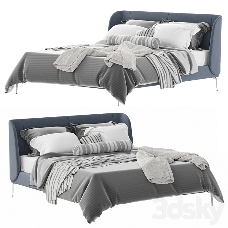 IKEA Tufjord bed 3DS Max Model - thumbnail 1