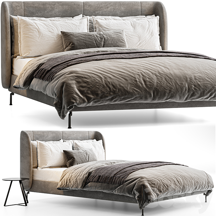 IKEA TUFJORD bed | Ikea Tufjord Upholstered Bed 3DS Max Model - thumbnail 2