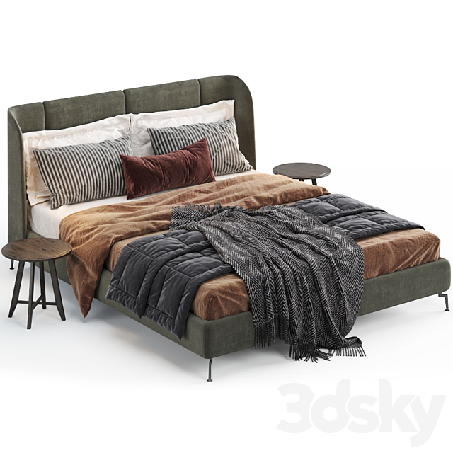 Ikea Tufjord Upholstered Bed 3DSMax File - thumbnail 3