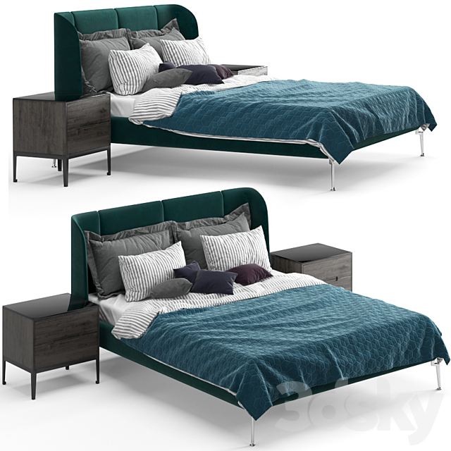 Ikea Tufjord Upholstered Bed 3DSMax File - thumbnail 2