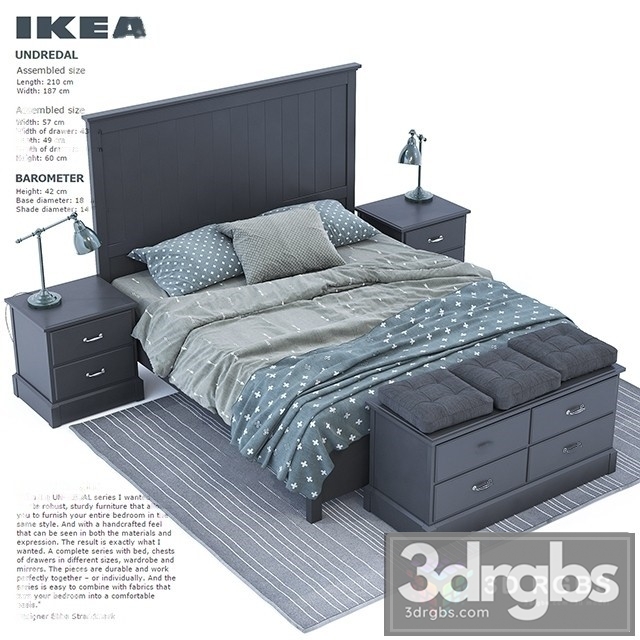 Ikea Undredal Bed 3dsmax Download - thumbnail 1