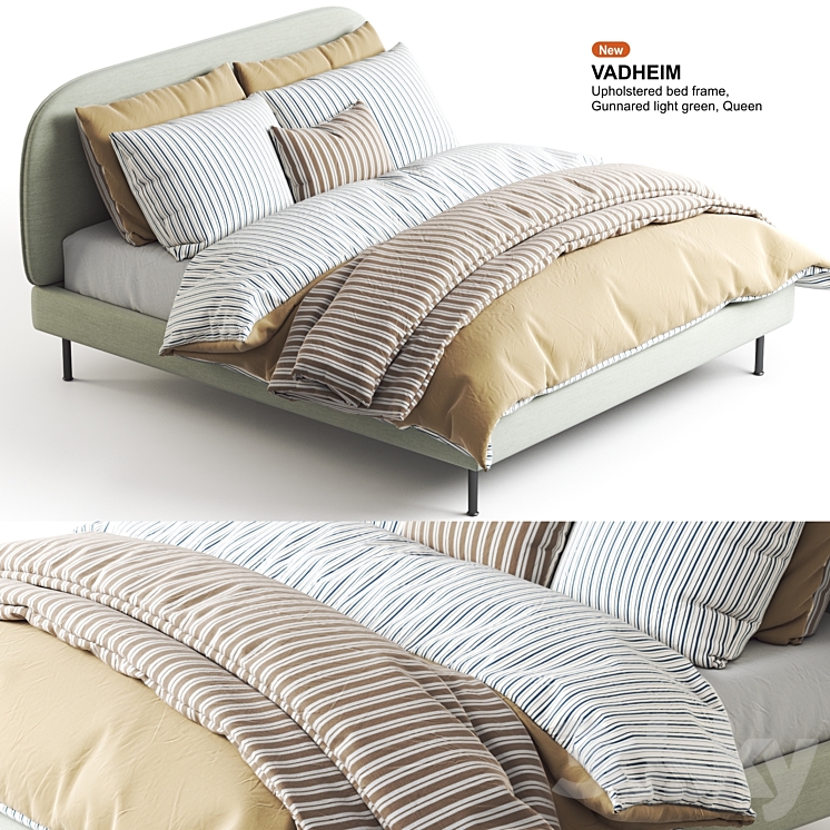 IKEA VADHEIM bed 3DS Max Model - thumbnail 1