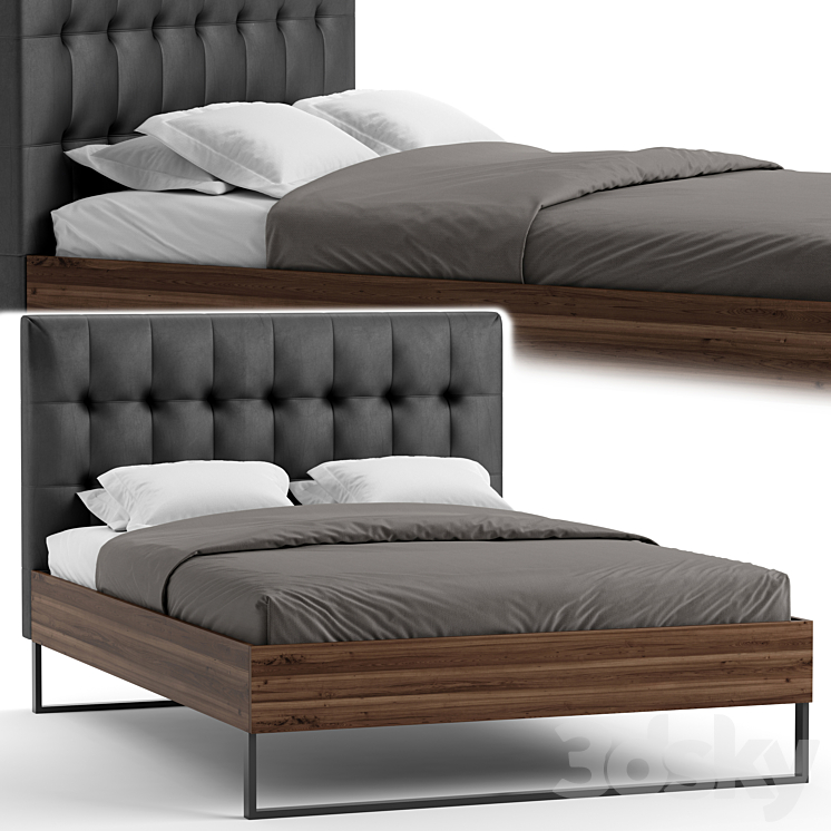 Industrial Bed by Baxton Studio 3DS Max Model - thumbnail 1