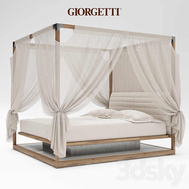 Ira Canopy bed by Giorgetti 3DSMax File - thumbnail 2