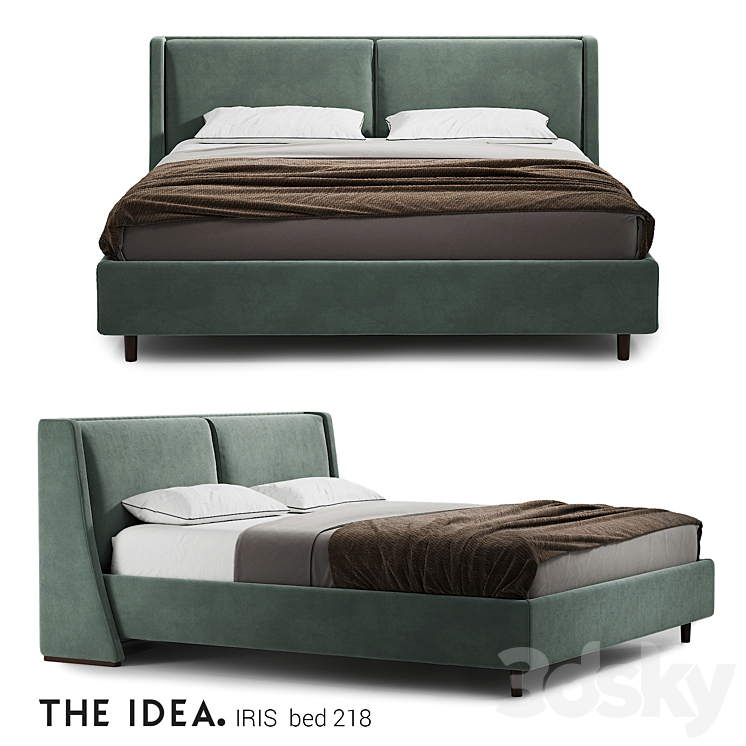 IRIS 218 bed on a 1800 * 2000 mattress 3DS Max - thumbnail 1