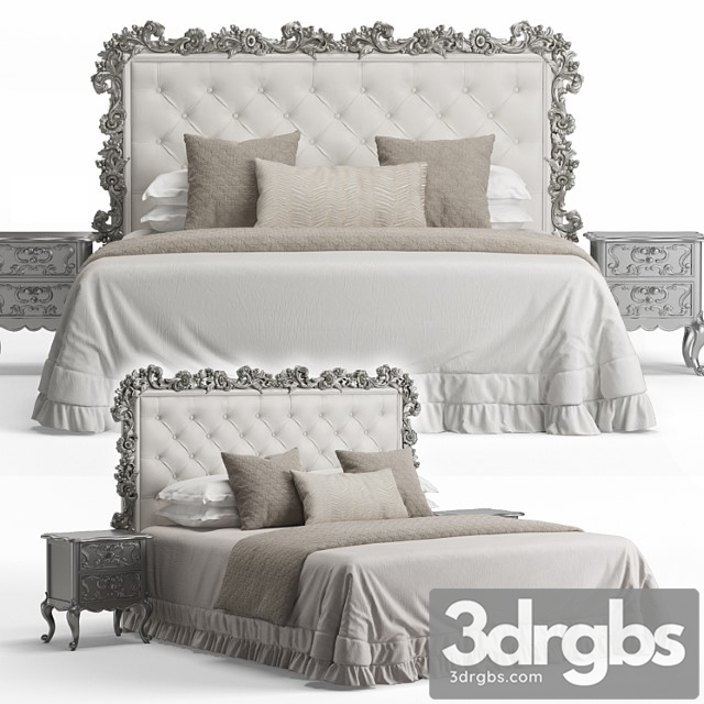 Italian Carved Bed 3dsmax Download - thumbnail 1