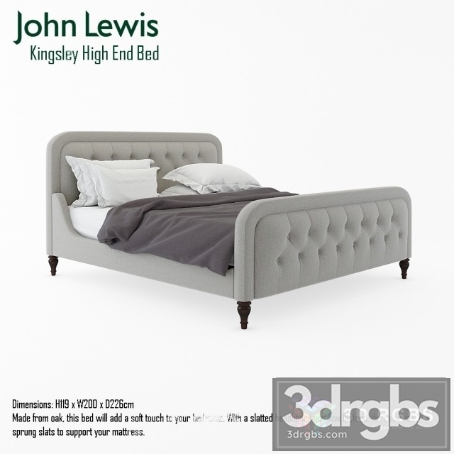 J Lewis Kingsley High End Bed 3dsmax Download - thumbnail 1