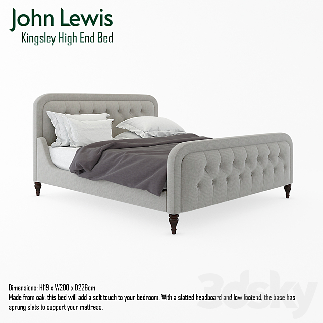 J Lewis Kingsley high end bed 3DSMax File - thumbnail 1