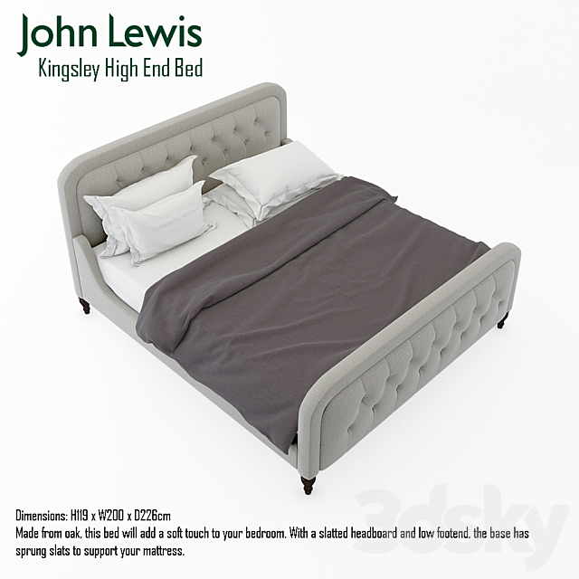 J Lewis Kingsley high end bed 3DSMax File - thumbnail 2